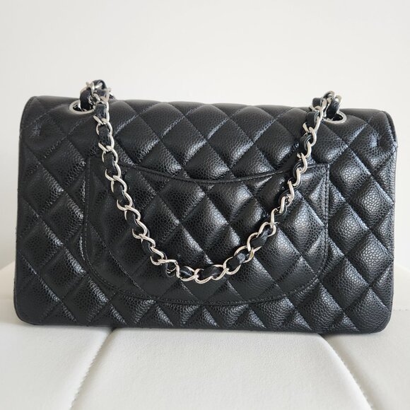 Chanel Black Caviar Leather Classic Medium Double Flap Bag SHW - Picture 7 of 11